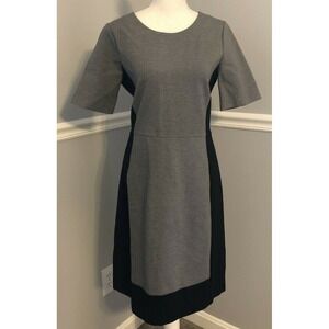 J Crew Dress Women's Size 10 short sleeve sheath gray black